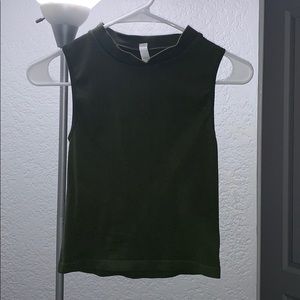 Olive green cropped tank top